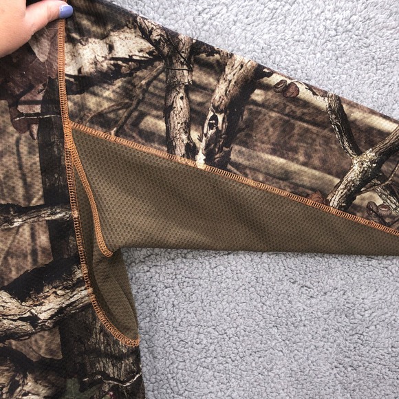Mossy Oak Break-Up Infinity Mens Green Camo Outdoors Half Zip Jacket Shirt Large - Picture 8 of 16